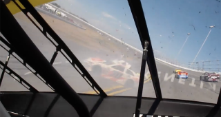 Reese’s Sweet Move of the Race: Cleetus McFarland zigs and zags to avoid a wreck at Daytona